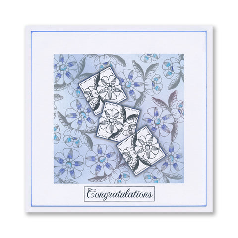 KISS by Clarity - Tina's Flowers Sampler & Thinking of You Flowers A4 & A7 Stamp Duo