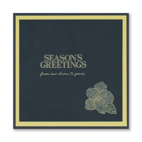 Tina Morris's Season's Greetings Flowers A5 Square Stamp & Mask Set