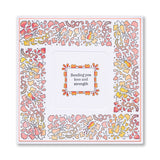 Barbara's Strength - Floral Panel - Two Way Overlay A5 Square Stamp Set