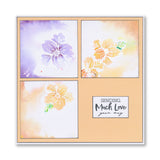 Tina Morris's Season's Greetings Flowers A5 Square Stamp & Mask Set