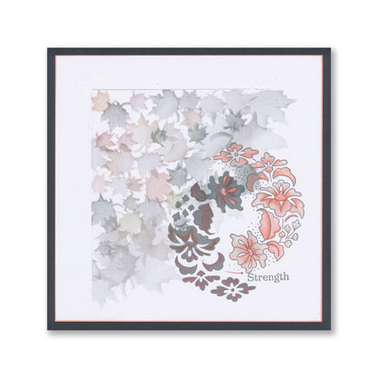 Barbara's Happiness - Floral Crescent - Two Way Overlay A6 Stamp Set