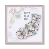 Tina Morris's Season's Greetings Flowers A5 Square Stamp & Mask Set