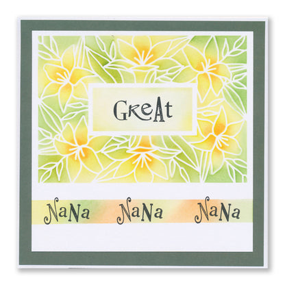 Lilies Rectangle Aperture Frame A5 Stencil