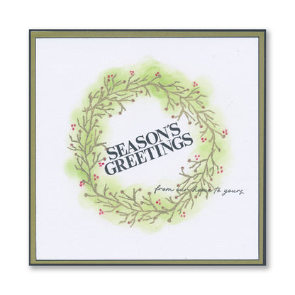 Tina Morris's Season's Greetings Flowers A5 Square Stamp & Mask Set