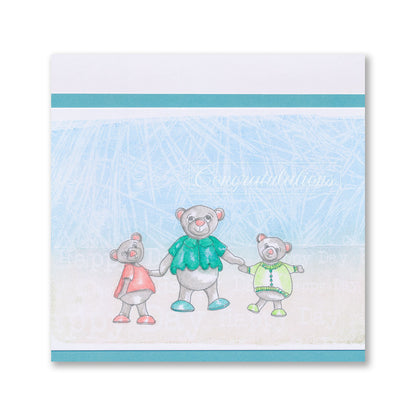 BIP the Bear & Family A5 Square Stamp & Mask Set