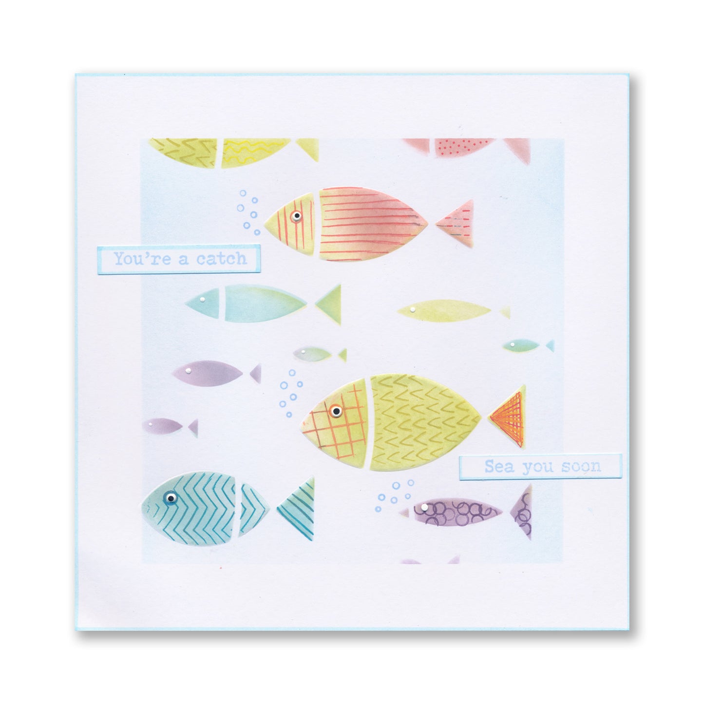 Handmade underwater artwork using Barbara's SHAC Fish collection