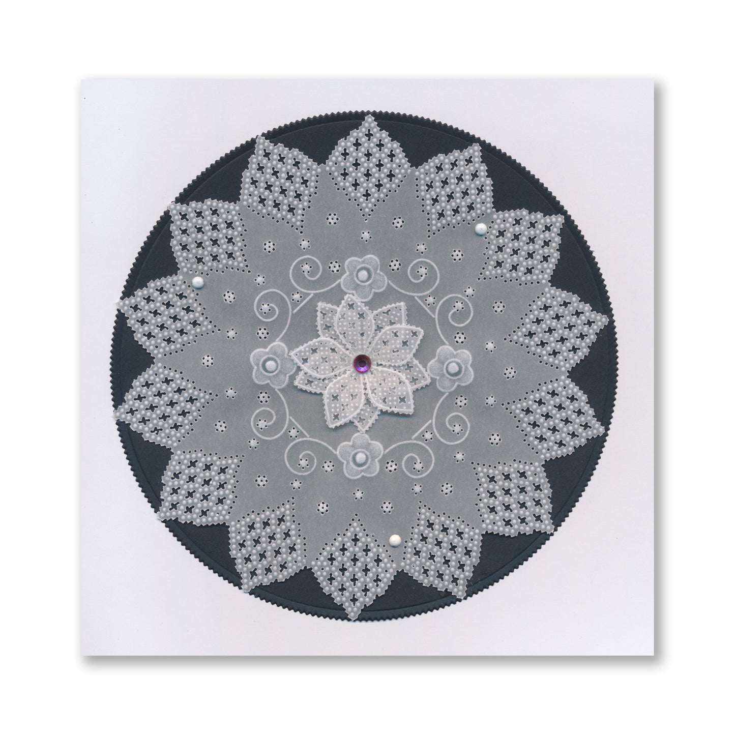 Tina's Thank You Floral Swirls & Corners All in One A5 Square Groovi Plate