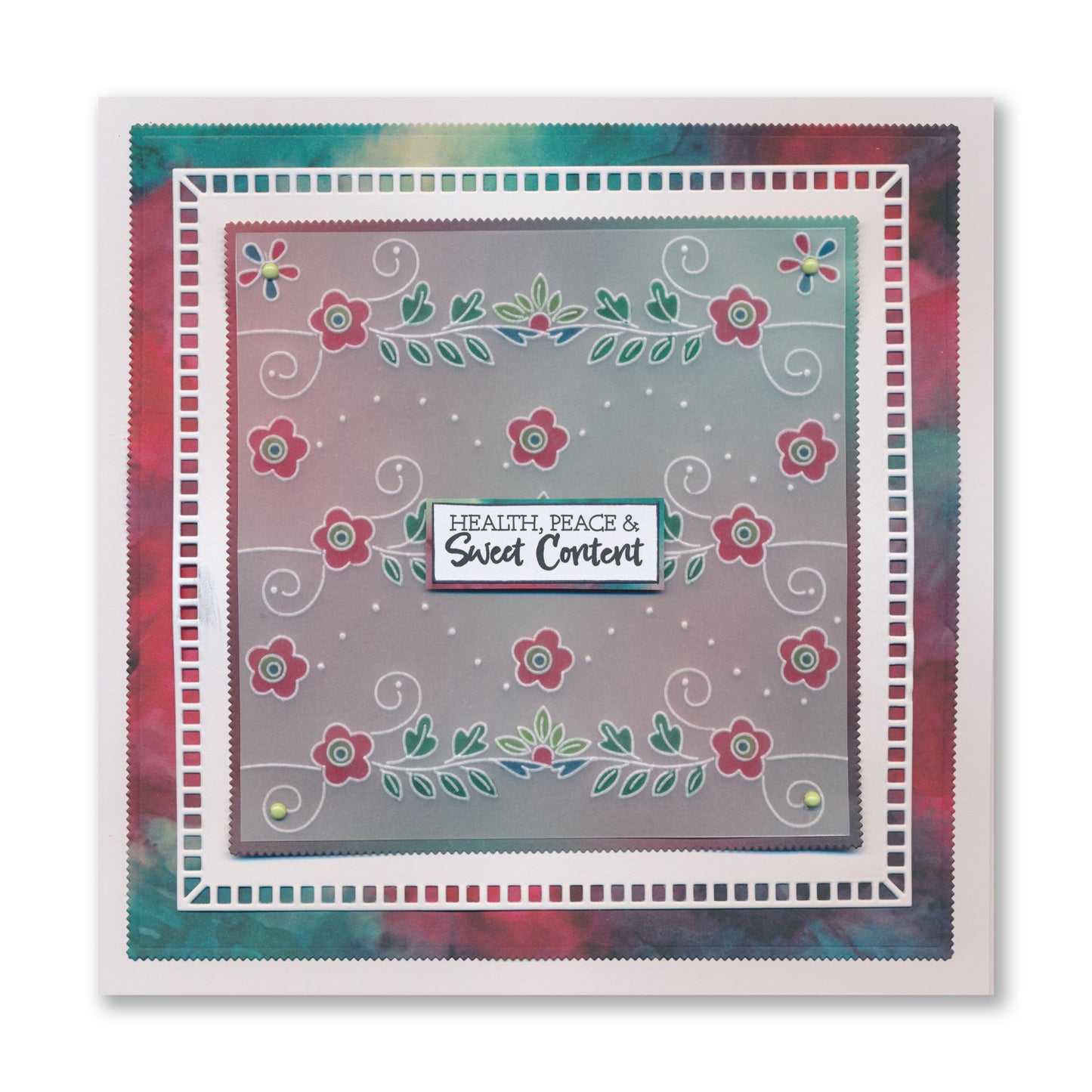 Tina's Thank You Floral Swirls & Corners All in One A5 Square Groovi Plate