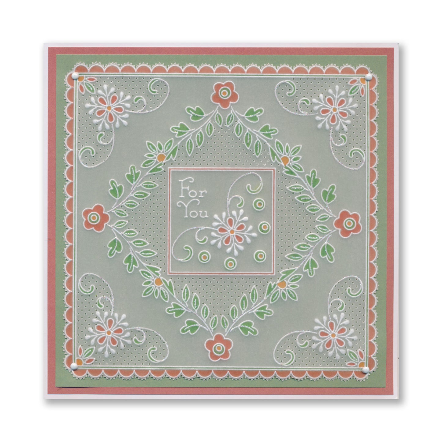 Tina's Thank You Floral Swirls & Corners All in One A5 Square Groovi Plate