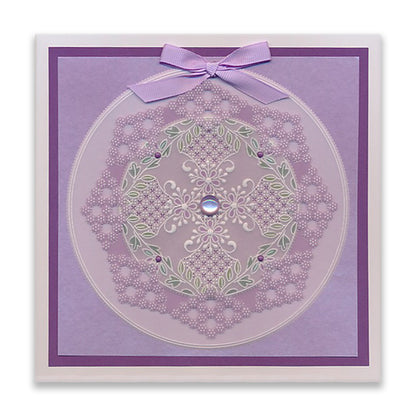 Tina's Thank You Floral Swirls & Corners All in One A5 Square Groovi Plate