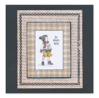 Barbara's Vintage Children Stamps & Tartan Frames Collection with FREE GIFT Blending Pen Worth £6.25