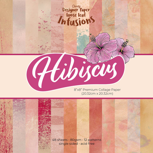 Hibiscus Loose Leaf Infusions Collage Paper 8" x 8"
