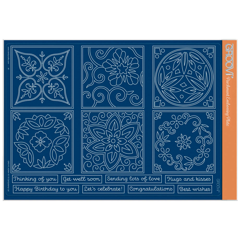 Barbara's Thinking of You - Japanese Floral Tiles Sampler A4 Groovi Plate