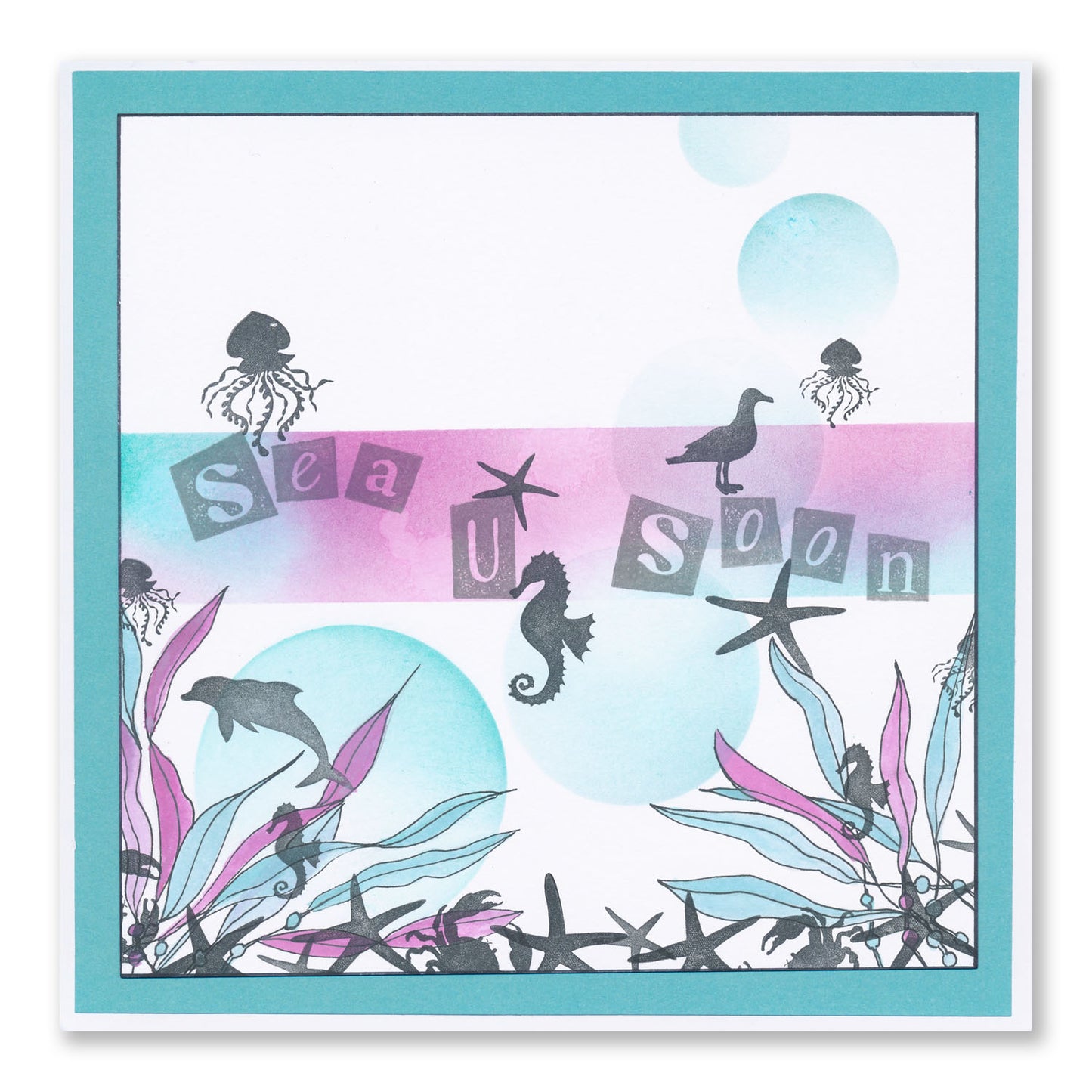 Fish & Marine Life Silhouette Miniatures A6 Stamp Set