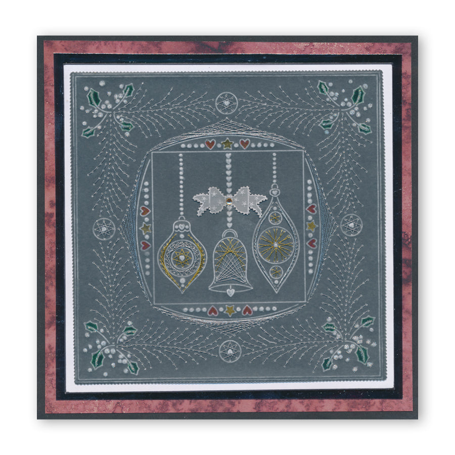 Tina's Christmas Embroidery A5 Square Groovi Plate Quartet