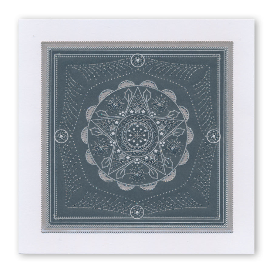 Tina's Embroidery Holly & Star A5 Square Groovi Plate