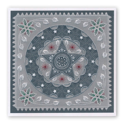 Tina's Embroidery Holly & Star A5 Square Groovi Plate