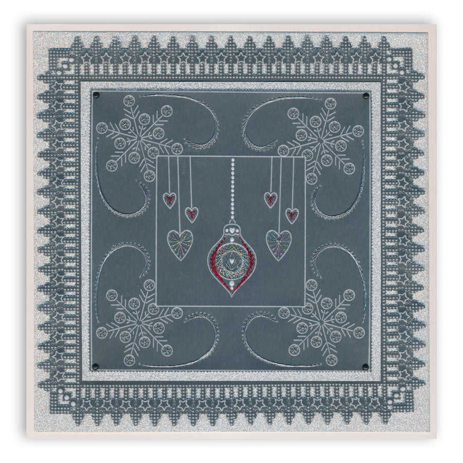 Tina's Christmas Embroidery A5 Square Groovi Plate Quartet