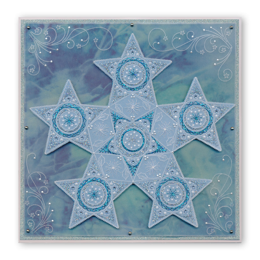 Tina's Embroidery Holly & Star A5 Square Groovi Plate