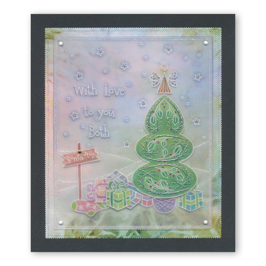 Tina's Embroidery Christmas Trees A5 Square Groovi Plate