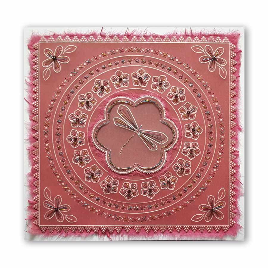 Tina's Embroidery Dragonfly A5 Square Groovi Plate