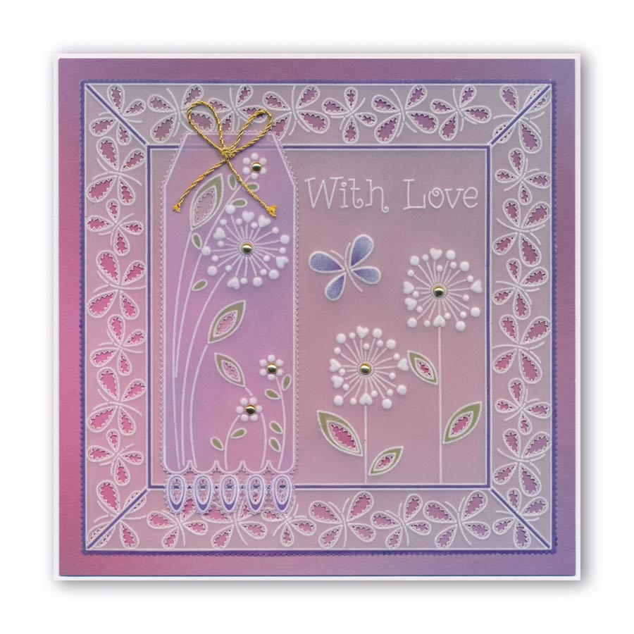 Tina's Daisy Frame & Dandelion Tag A5 Square Groovi Plate