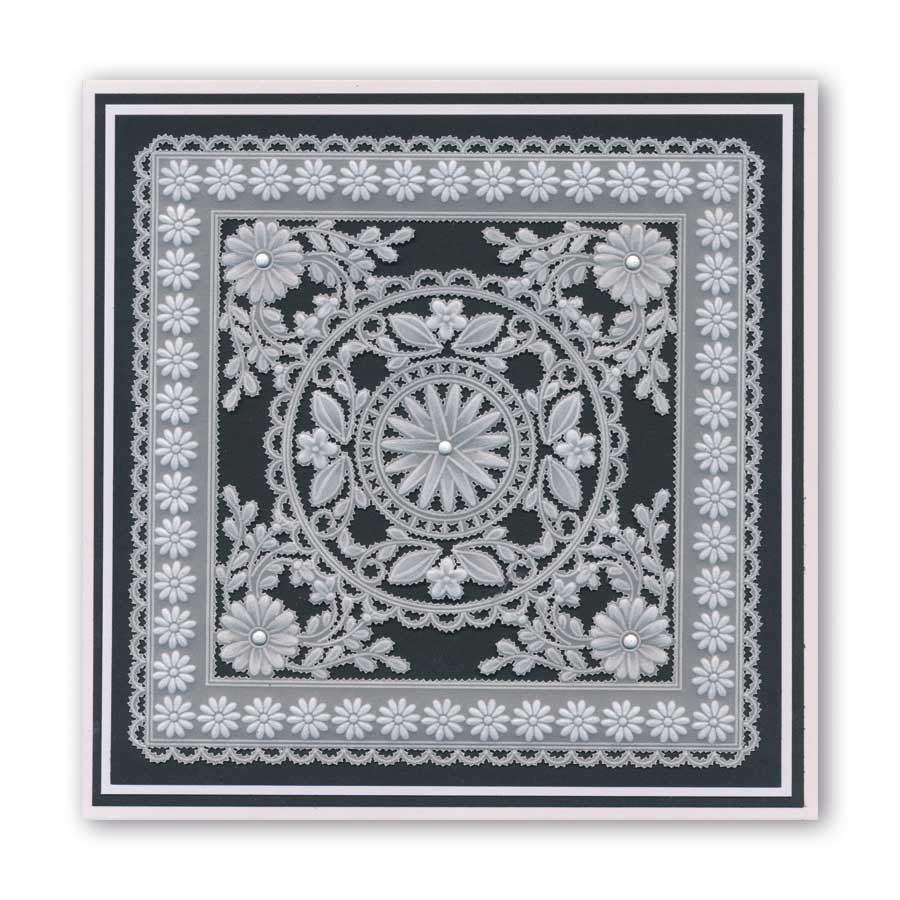 Tina's Flower Frames Quartet A5 Square Groovi Plate Set