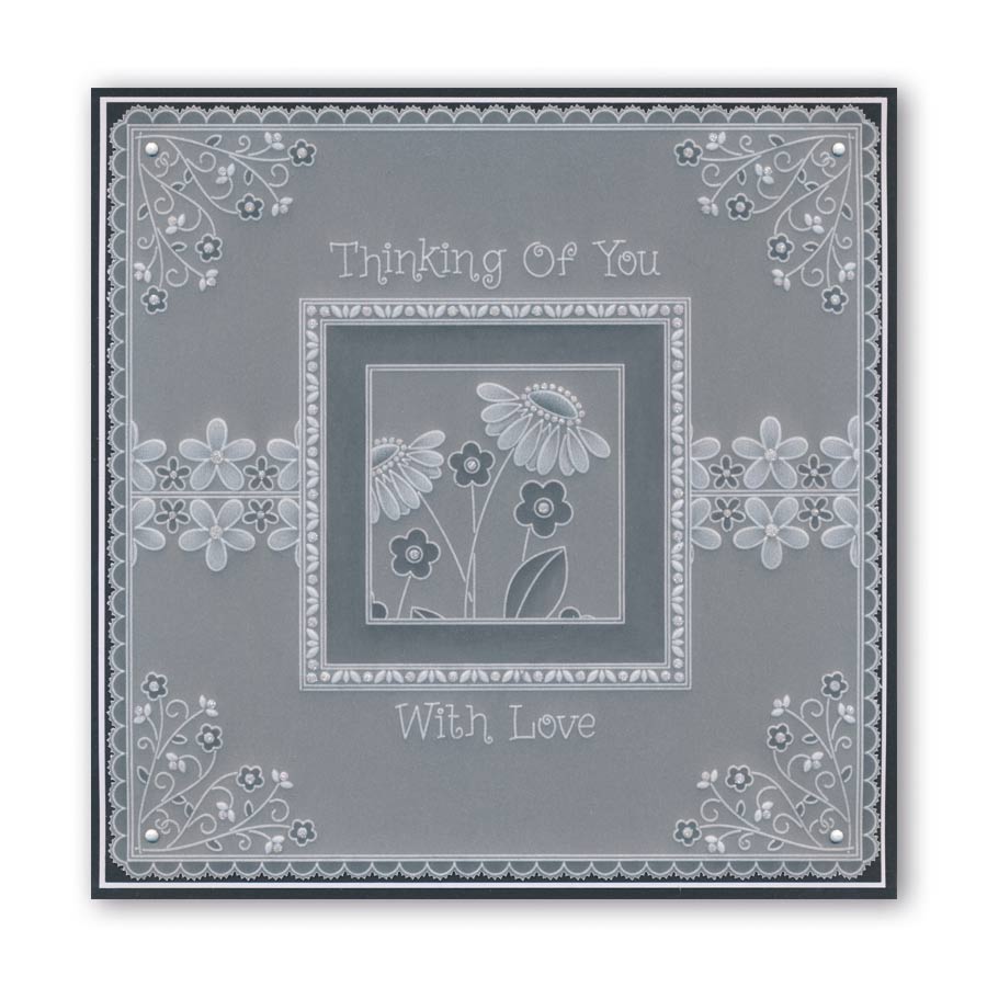 Tina's Daisy Frame & Dandelion Tag A5 Square Groovi Plate