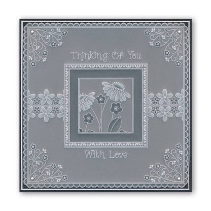 Tina's Daisy Frame & Dandelion Tag A5 Square Groovi Plate