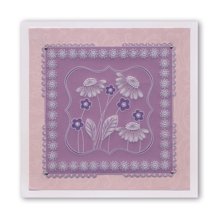 Tina's Daisy Frame & Dandelion Tag A5 Square Groovi Plate