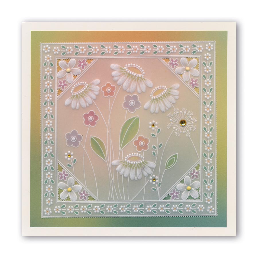 Tina's Flower Frames Quartet A5 Square Groovi Plate Set