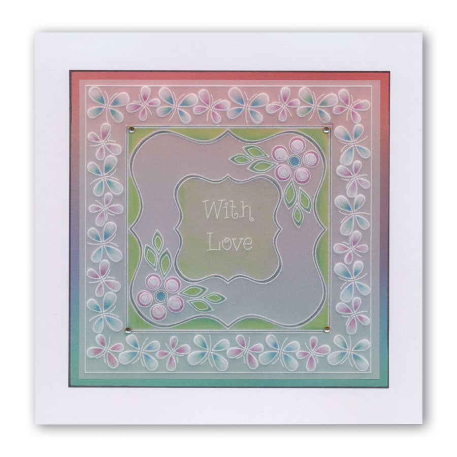 Tina's Symmetrical Floral Round A5 Square Groovi Plate