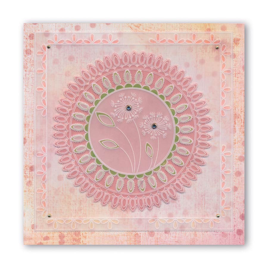 Tina's Dandelion & Floral Frames A5 Square Groovi Plate