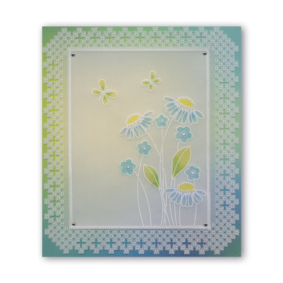 Tina's Flower Frames Quartet A5 Square Groovi Plate Set