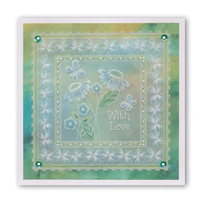 Tina's Daisy Frame & Dandelion Tag A5 Square Groovi Plate