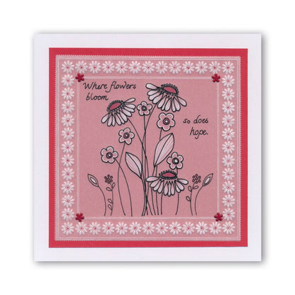 Tina's Daisy Frame & Dandelion Tag A5 Square Groovi Plate