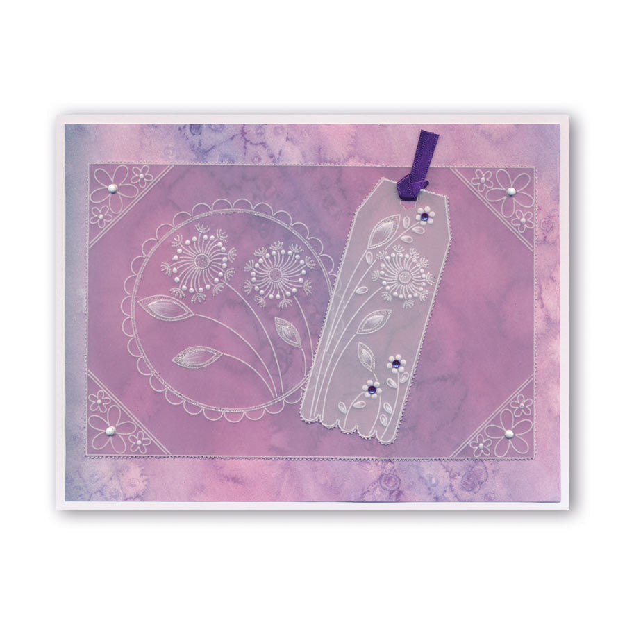 Tina's Dandelion & Floral Frames A5 Square Groovi Plate