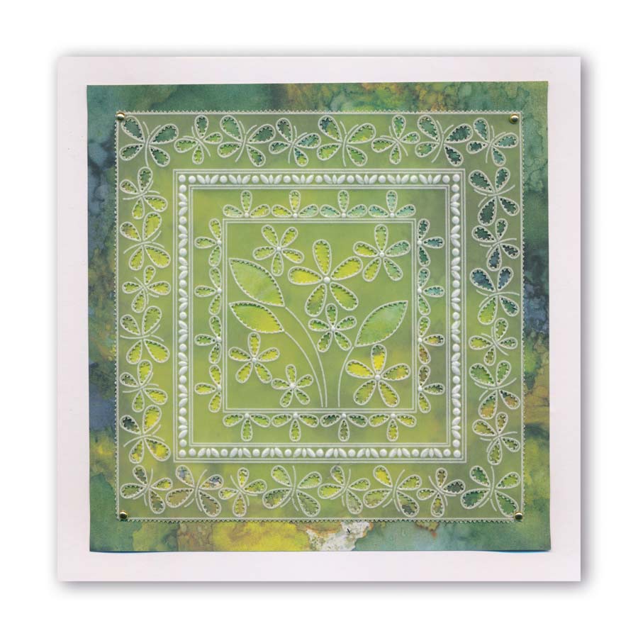 Tina's Flower Frames Quartet A5 Square Groovi Plate Set