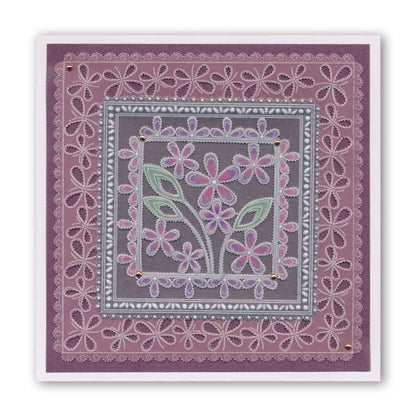 Tina's Butterfly & Floral Frames A5 Square Groovi Plate
