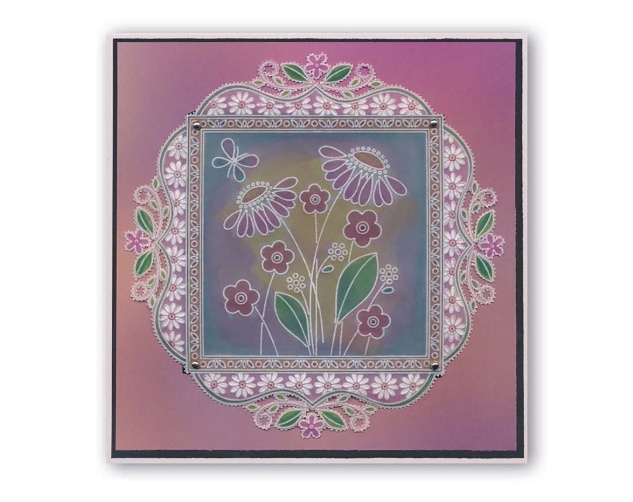Tina's Flower Frames Quartet A5 Square Groovi Plate Set