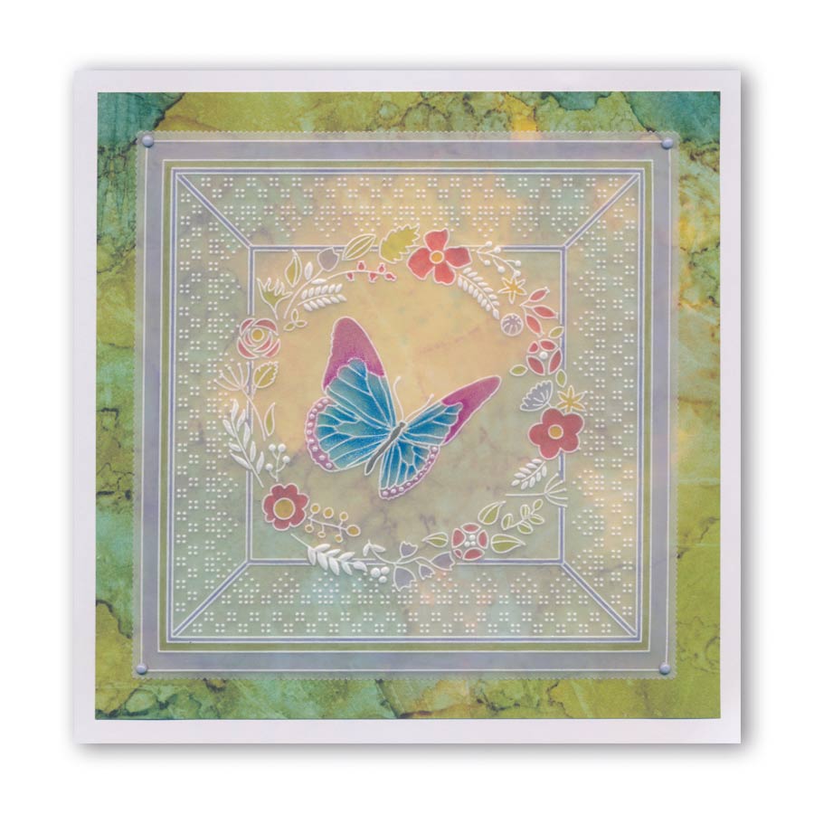 Butterfly Wreath A5 Square & A6 Square Groovi Plate