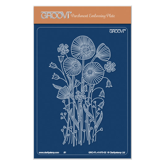 Poppy Spray A6 Groovi Plate