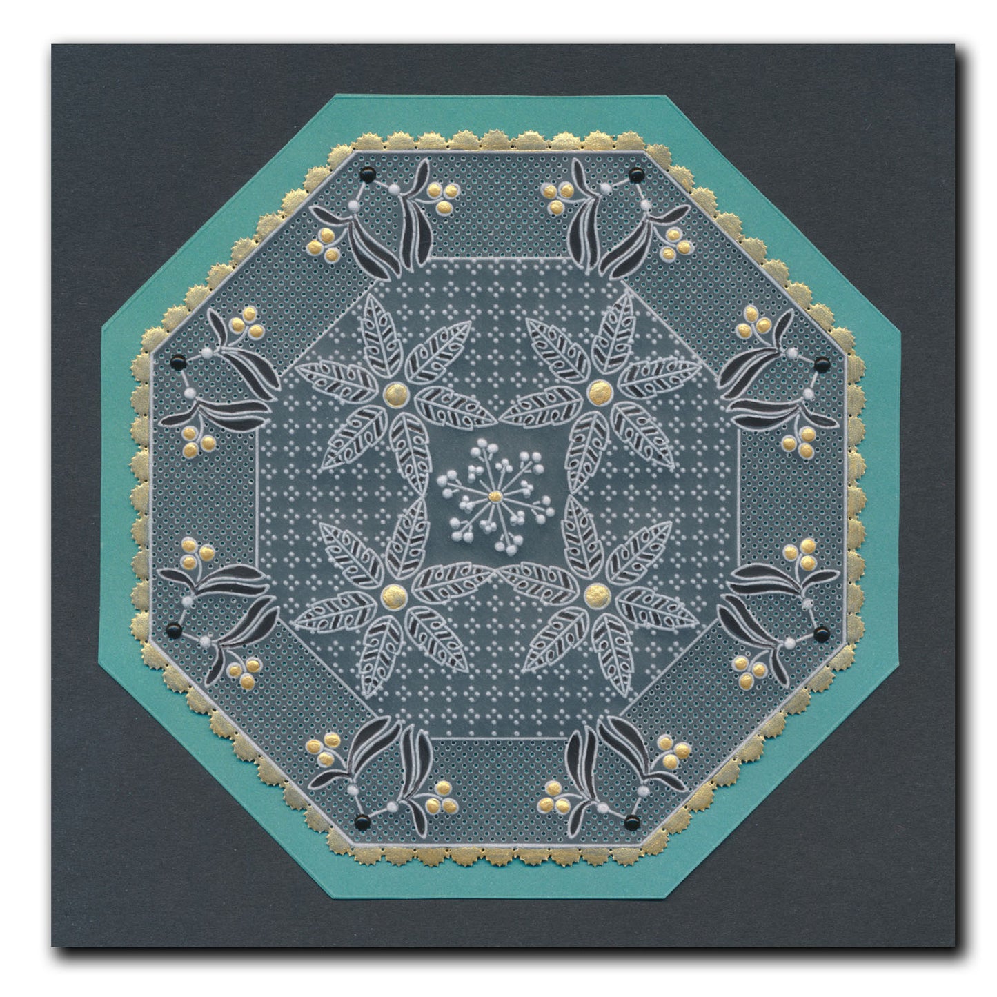 Tina's Small Christmas Corners 4 A5 Square Groovi Plate