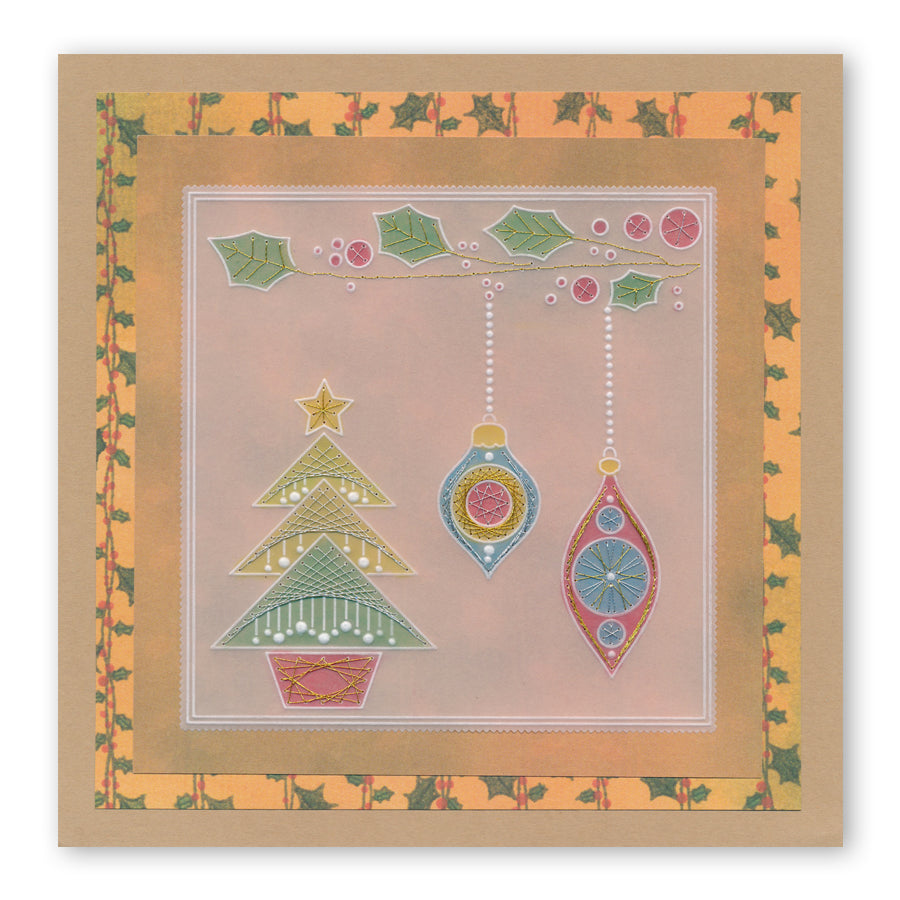 Tina's Embroidery Christmas Trees A5 Square Groovi Plate
