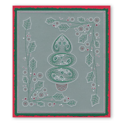 Tina's Christmas Embroidery A5 Square Groovi Plate Quartet