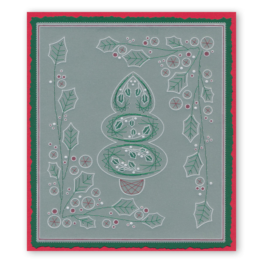 Tina's Embroidery Christmas Trees A5 Square Groovi Plate