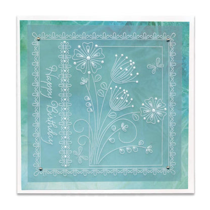 Tina's Primrose & Alliums Floral Delight A5 Square Groovi Plate