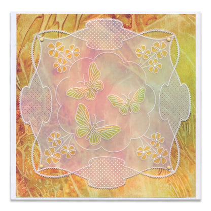 Tina's Forget Me Not & Butterflies Floral Delight A5 Square Groovi Plate