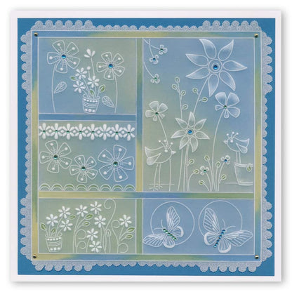 Tina's Floral Delights A5 Square Groovi Plate Collection