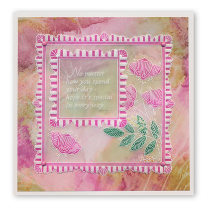 Summer Floral Spray A6 & Spacer Groovi Plate Trio